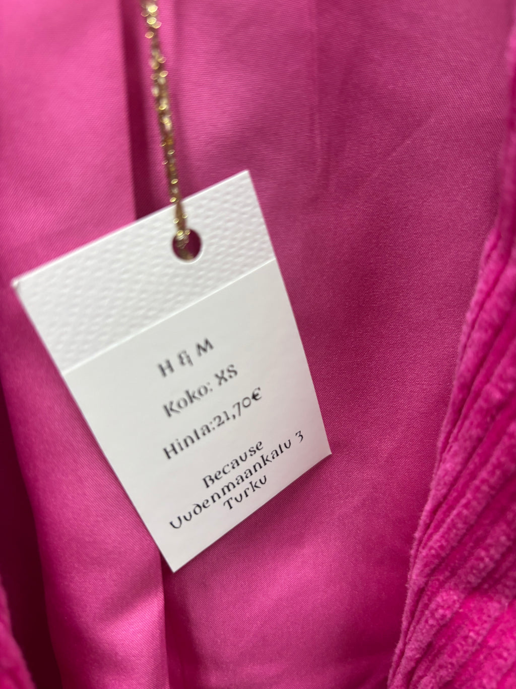 H&M samettijakku koko XS